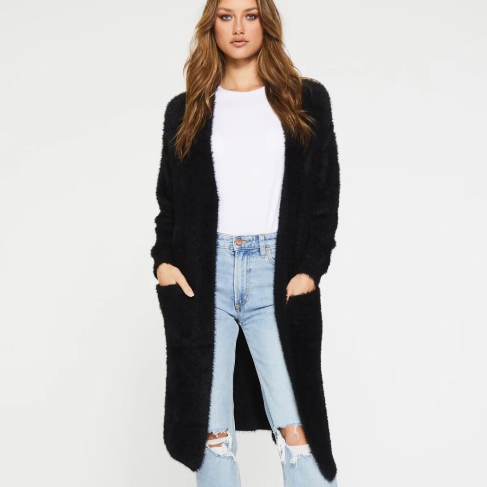 NWT - Another Love Electra Drop Shoulder Cardigan Sweater in Black